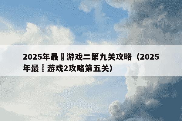 2025年最囧游戏二第九关攻略(2025年最囧游戏2攻略第五关)