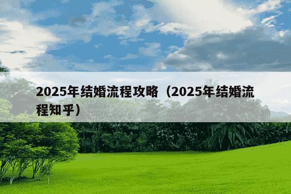 2025年结婚流程攻略(2025年结婚流程知乎)