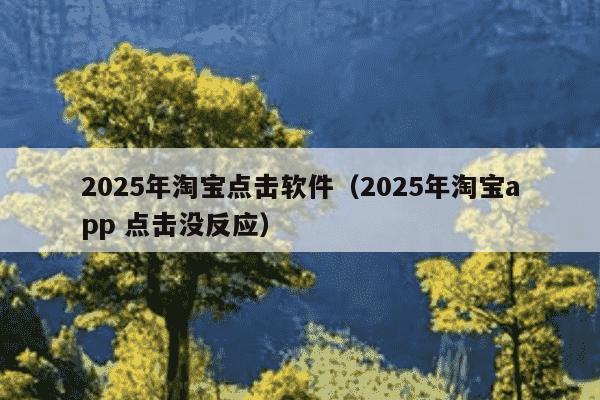 2025年淘宝点击软件(2025年淘宝app 点击没反应)