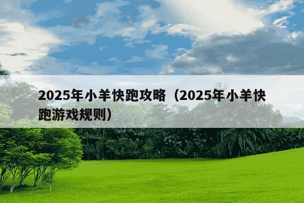 2025年小羊快跑攻略(2025年小羊快跑游戏规则)