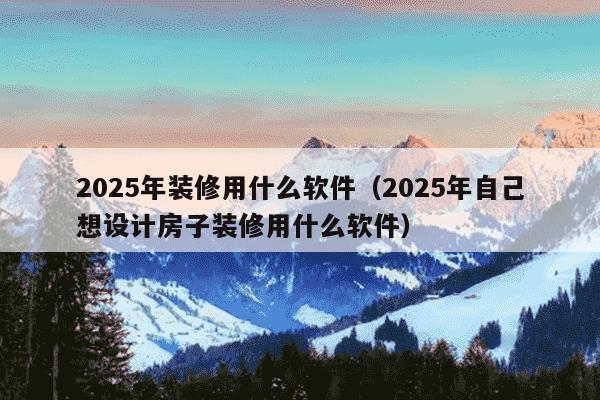 2025年装修用什么软件(2025年自己想设计房子装修用什么软件)