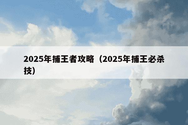 2025年捕王者攻略(2025年捕王必杀技)