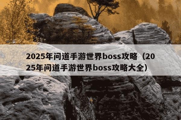 2025年问道手游世界boss攻略(2025年问道手游世界boss攻略大全)