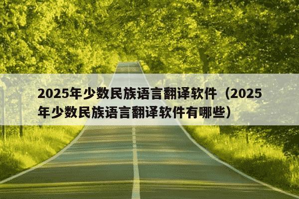 2025年少数民族语言翻译软件(2025年少数民族语言翻译软件有哪些)