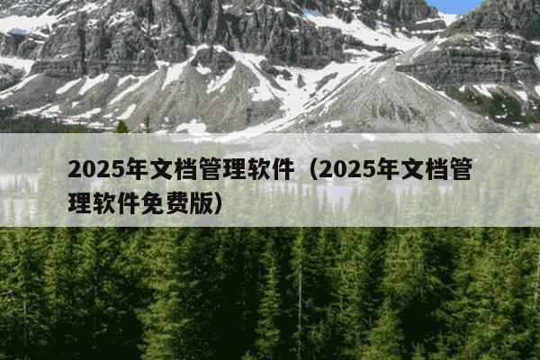 2025年文档管理软件(2025年文档管理软件免费版)