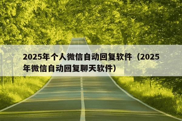 2025年个人微信自动回复软件(2025年微信自动回复聊天软件)