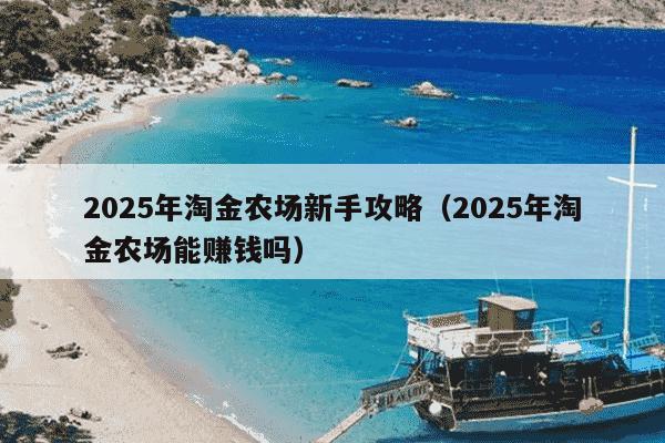 2025年淘金农场新手攻略(2025年淘金农场能赚钱吗)