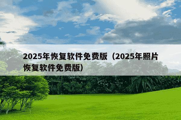 2025年恢复软件免费版(2025年照片恢复软件免费版)