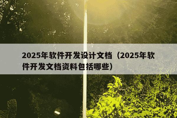 2025年软件开发设计文档（2025年软件开发文档资料包括哪些）