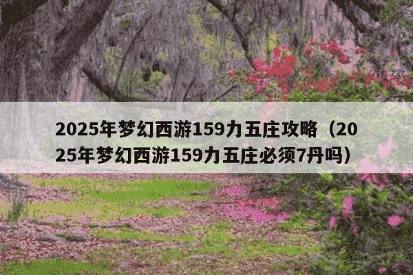 2025年梦幻西游159力五庄攻略（2025年梦幻西游159力五庄必须7丹吗）
