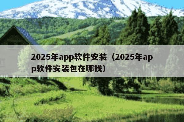2025年app软件安装(2025年app软件安装包在哪找)