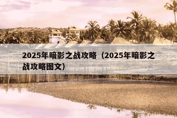 2025年暗影之战攻略(2025年暗影之战攻略图文)