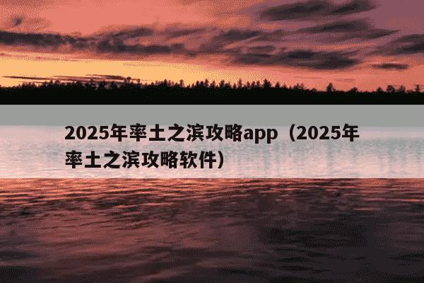 2025年率土之滨攻略app(2025年率土之滨攻略软件)