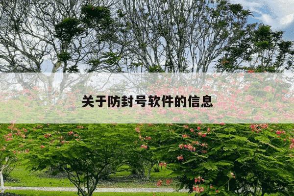 关于防封号软件的信息