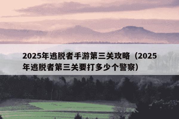 2025年逃脱者手游第三关攻略(2025年逃脱者第三关要打多少个警察)