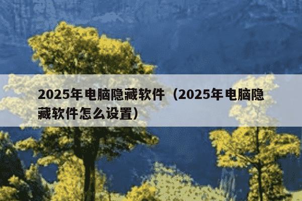 2025年电脑隐藏软件(2025年电脑隐藏软件怎么设置)