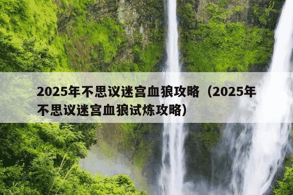 2025年不思议迷宫血狼攻略（2025年不思议迷宫血狼试炼攻略）