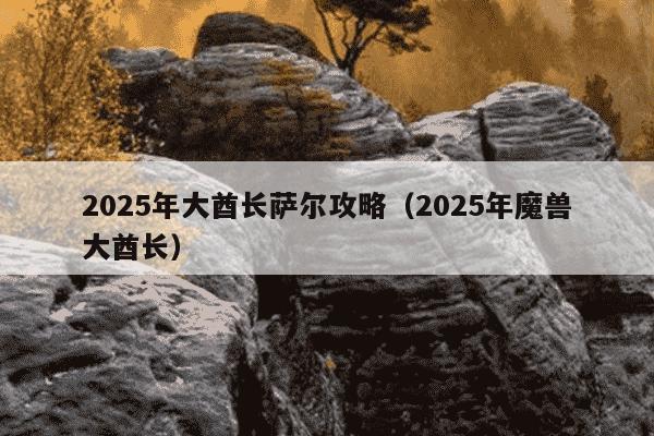 2025年大酋长萨尔攻略（2025年魔兽大酋长）