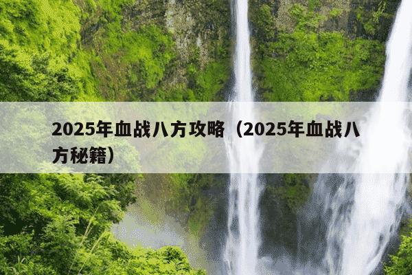 2025年血战八方攻略（2025年血战八方秘籍）