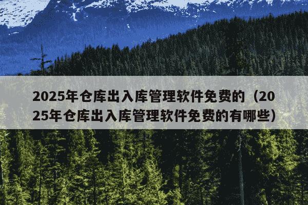 2025年仓库出入库管理软件免费的（2025年仓库出入库管理软件免费的有哪些）