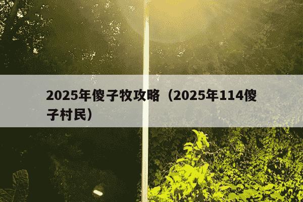 2025年傻子牧攻略(2025年114傻子村民)