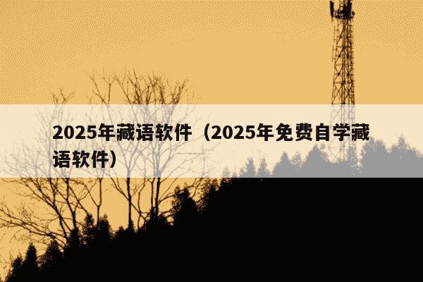 2025年藏语软件(2025年免费自学藏语软件)