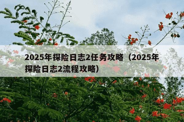 2025年探险日志2任务攻略(2025年探险日志2流程攻略)