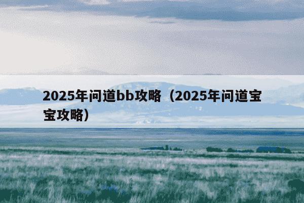 2025年问道bb攻略（2025年问道宝宝攻略）