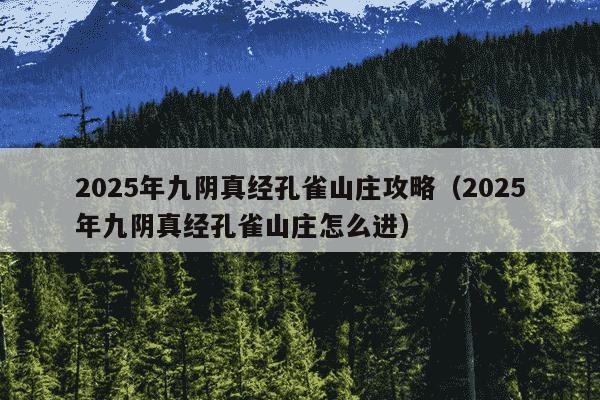 2025年九阴真经孔雀山庄攻略（2025年九阴真经孔雀山庄怎么进）