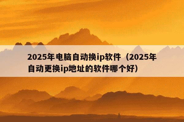 2025年电脑自动换ip软件（2025年自动更换ip地址的软件哪个好）