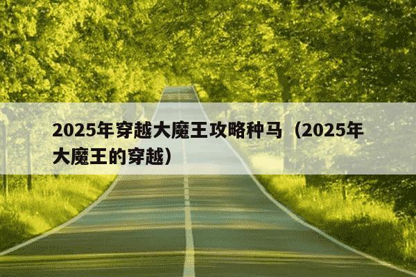 2025年穿越大魔王攻略种马（2025年大魔王的穿越）