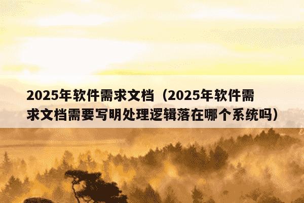 2025年软件需求文档（2025年软件需求文档需要写明处理逻辑落在哪个系统吗）