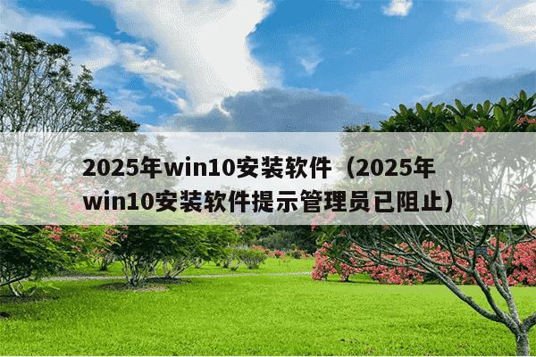 2025年win10安装软件（2025年win10安装软件提示管理员已阻止）