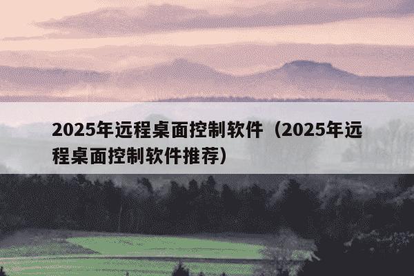 2025年远程桌面控制软件（2025年远程桌面控制软件推荐）