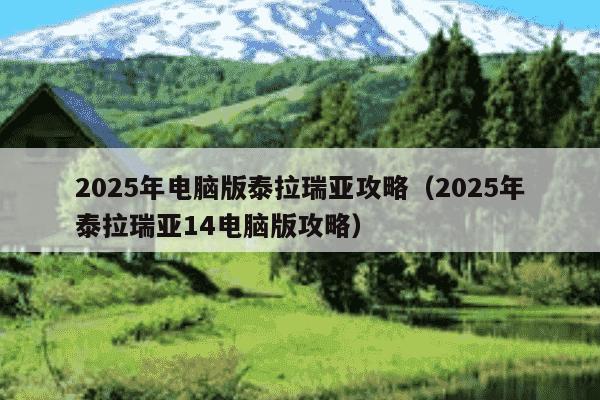 2025年电脑版泰拉瑞亚攻略（2025年泰拉瑞亚14电脑版攻略）