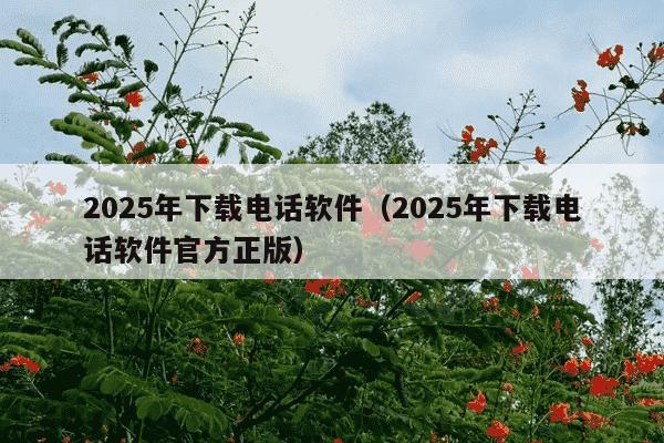 2025年下载电话软件(2025年下载电话软件官方正版)