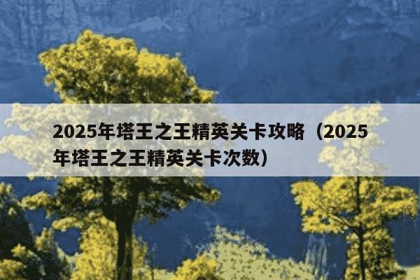 2025年塔王之王精英关卡攻略（2025年塔王之王精英关卡次数）