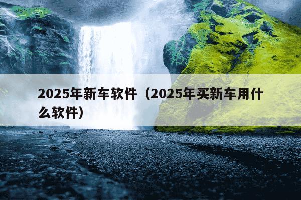 2025年新车软件(2025年买新车用什么软件)