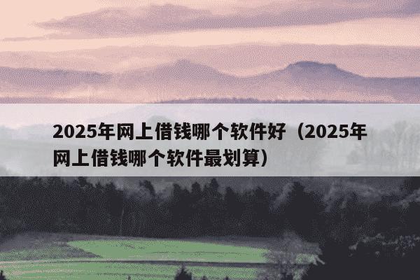 2025年网上借钱哪个软件好(2025年网上借钱哪个软件最划算)