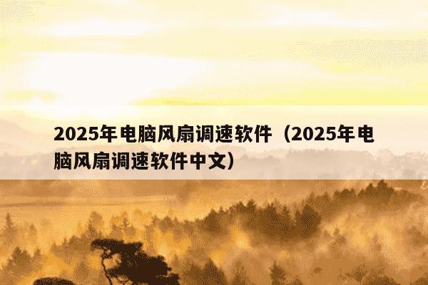 2025年电脑风扇调速软件(2025年电脑风扇调速软件中文)