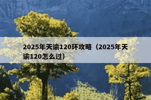 2025年天谕120环攻略(2025年天谕120怎么过)