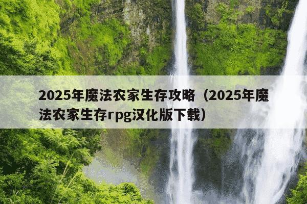 2025年魔法农家生存攻略(2025年魔法农家生存rpg汉化版下载)