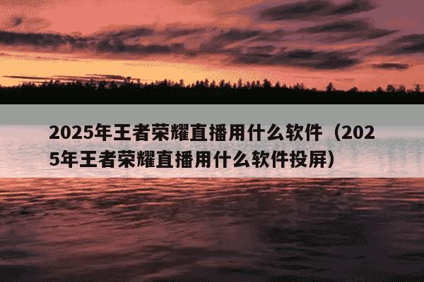 2025年王者荣耀直播用什么软件(2025年王者荣耀直播用什么软件投屏)