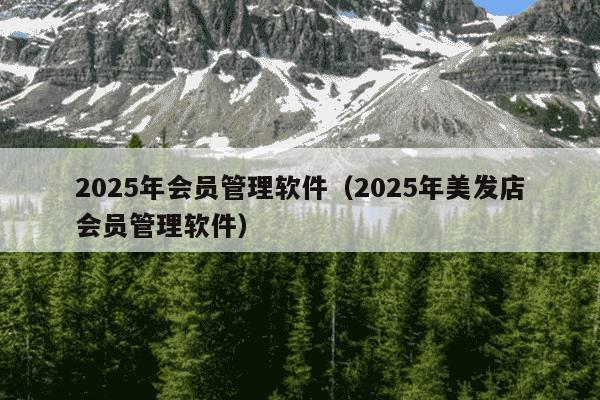 2025年会员管理软件(2025年美发店会员管理软件)