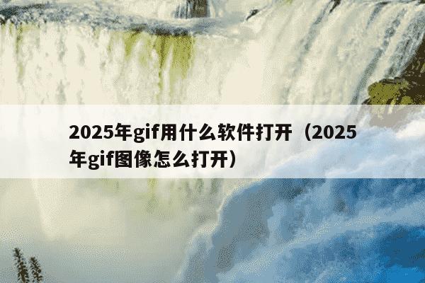 2025年gif用什么软件打开(2025年gif图像怎么打开)