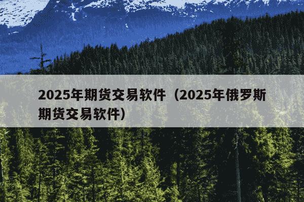 2025年期货交易软件(2025年俄罗斯期货交易软件)