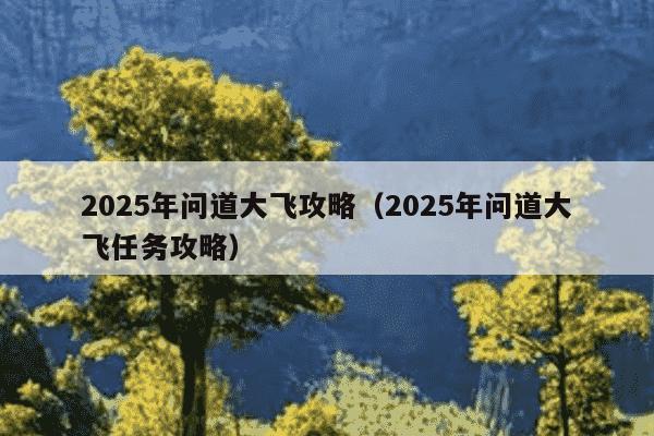 2025年问道大飞攻略(2025年问道大飞任务攻略)