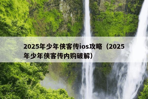 2025年少年侠客传ios攻略(2025年少年侠客传内购破解)