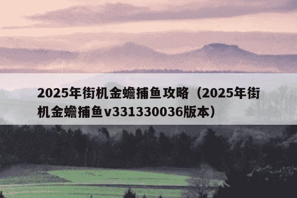 2025年街机金蟾捕鱼攻略(2025年街机金蟾捕鱼v331330036版本)