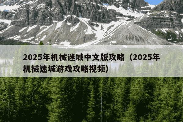 2025年机械迷城中文版攻略（2025年机械迷城游戏攻略视频）
